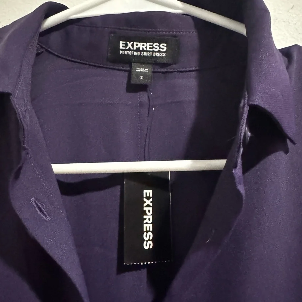 Express Portofino Collared Shirt Dress – Purple – NWT – Size Small - Picture 6 of 6